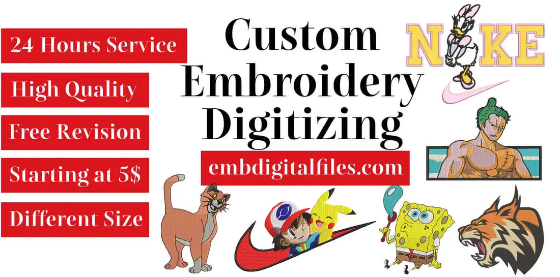 Custom Anime Embroidery Digitizing Services