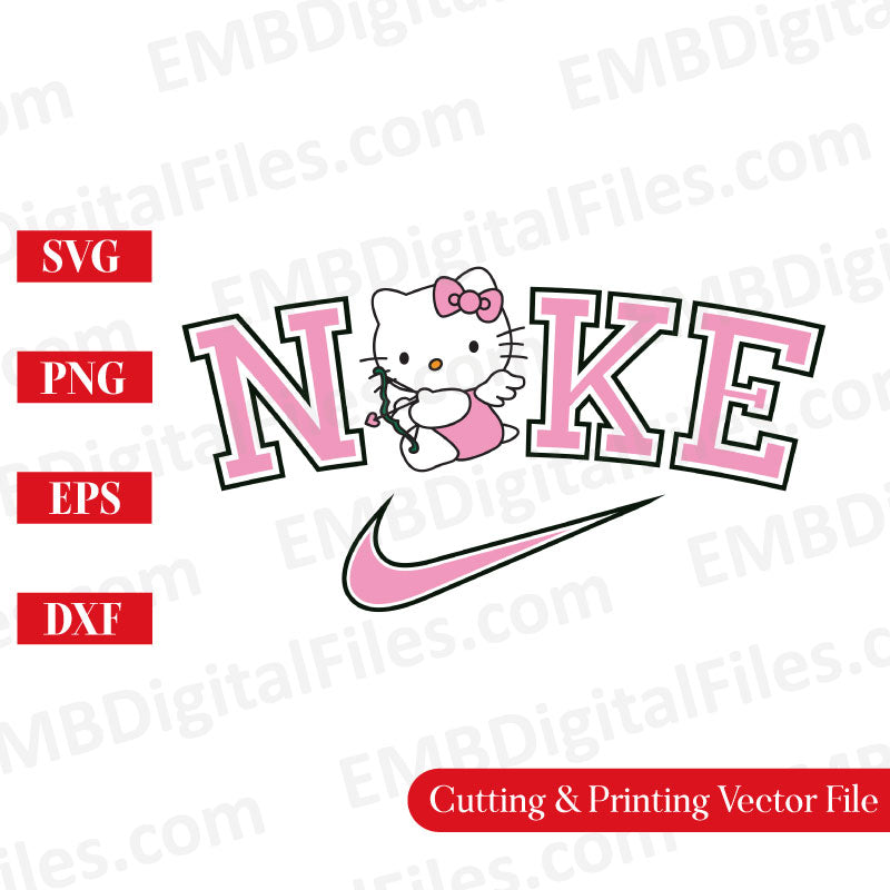 Hello Kitty Nike SVG, Cute Hello Kitty Nike Logo PNG DXF file for Cricut machine, Nike Hello Kitty Logo, Kitty shirt print