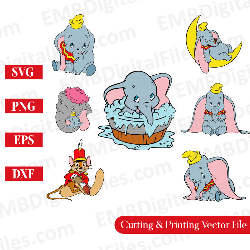 Dumbo Clipart,Dumbo,Cut Files,Dxf,Png,Silhouette,File for Cricut,Cricut,Svg,Dumbo Svg,T Shirt Svg,Bundle,Birthday Gifts,Gifts,Dumbo Svg Png,Dumbo Png,Elephant Svg,Cartoon Svg,Cricut Sublimation,Cute Elephant Svg