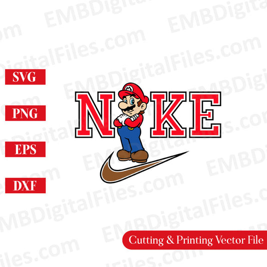 Mario 2d SVg, PNG, Super Paper Mario Svg , Super Mario Nike PNG, Mario SVG PNG Vector & Printing Cricut  file