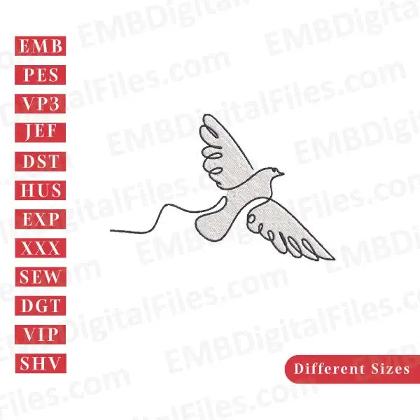 Bird flying animal character embroidery file fee download, PES, DST