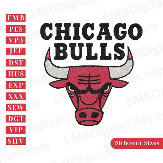 Chicago Bulls Basketball Team logo embroidery file