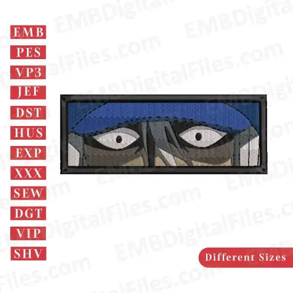 Demon slyer anime inspired characters eyes embroidery files
