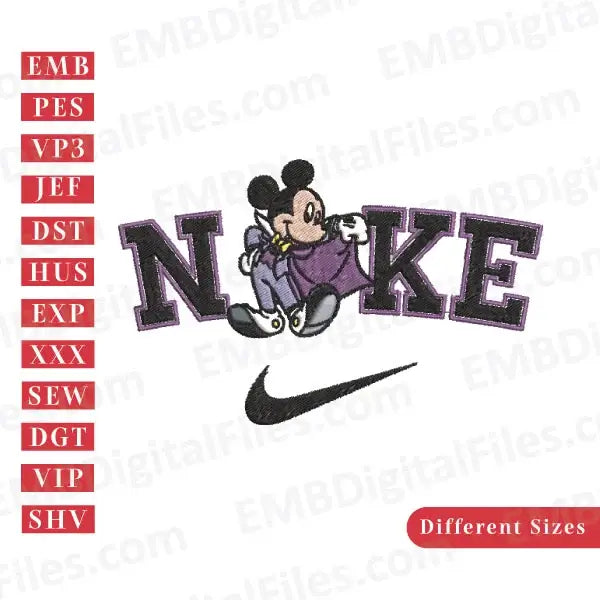 Disney Mickey Mouse Vampire Nike embroidery design