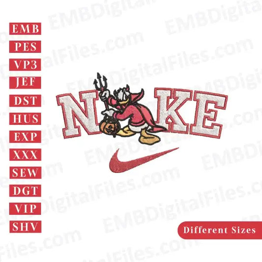Halloween Disney Evil Duck Nike embroidery design