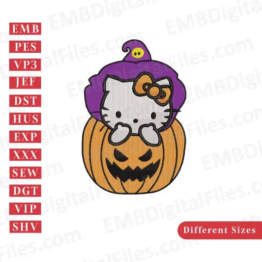 Hello Kitty Halloween embroidery PES file