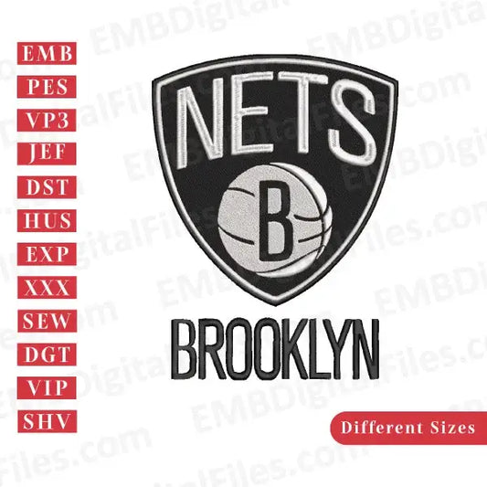 NBA Brooklyn Nets logo embroidery file