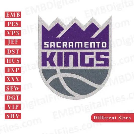 Sacramento Kings logo sports embroidery file
