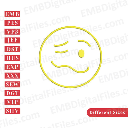 Smirking face silhouette embroidery file free download