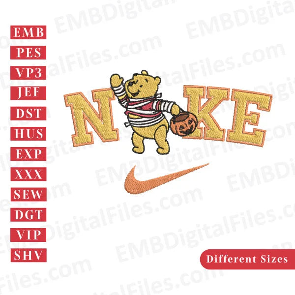 Nike Disney Winnie the Pooh Spooky embroidery design