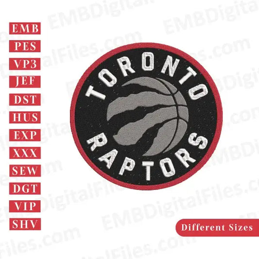 Toronto Raptors team logo sports embroidery file