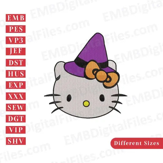 Rubies wicked hello Kitty Halloween embroidery PES file