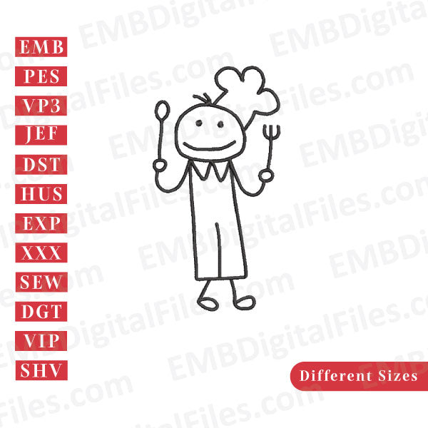 Chef logo embroidery file free download