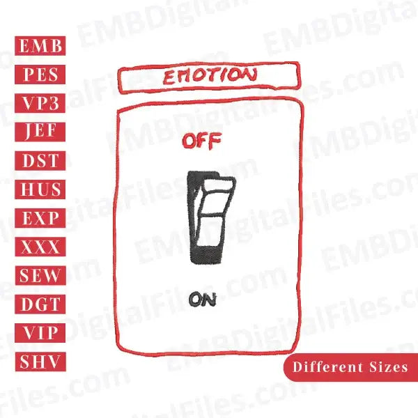 Emotion on off button free embroidery file download