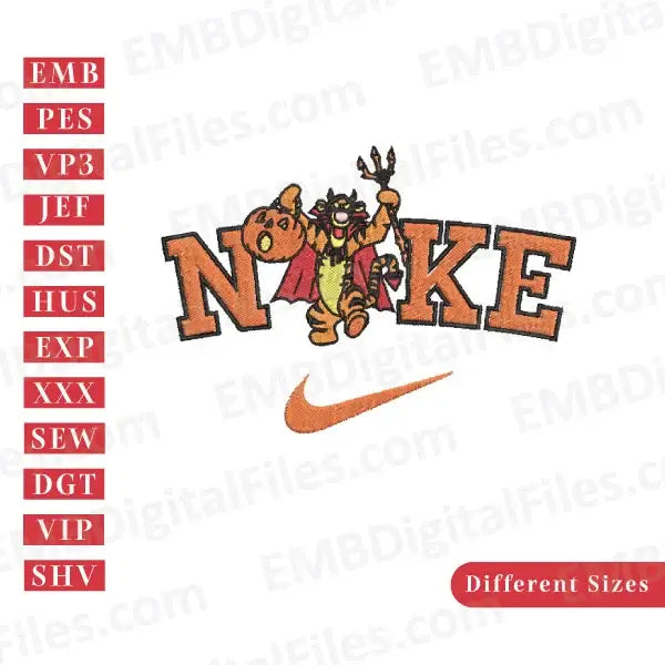 Halloween Evil Tigger Pooh Nike embroidery design