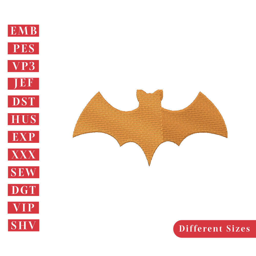 Bat Silhouette - Halloween machine embroidery design. Different sizes. EXP, DST, JEF Instant download