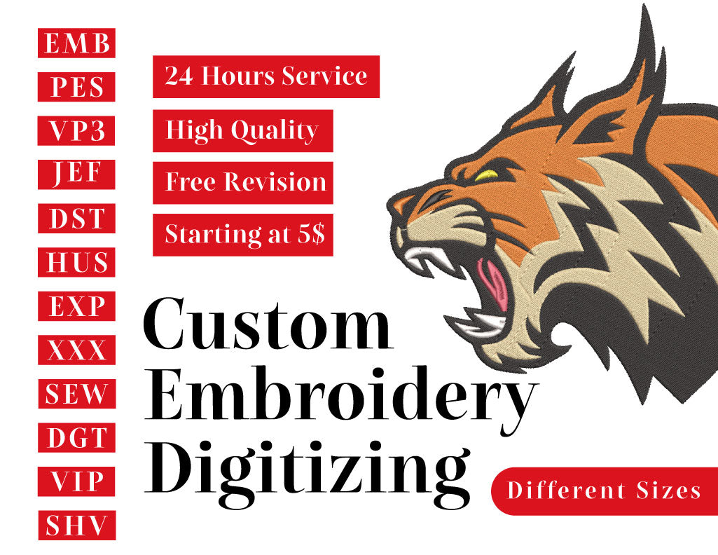 Custom digitizing embroidery services