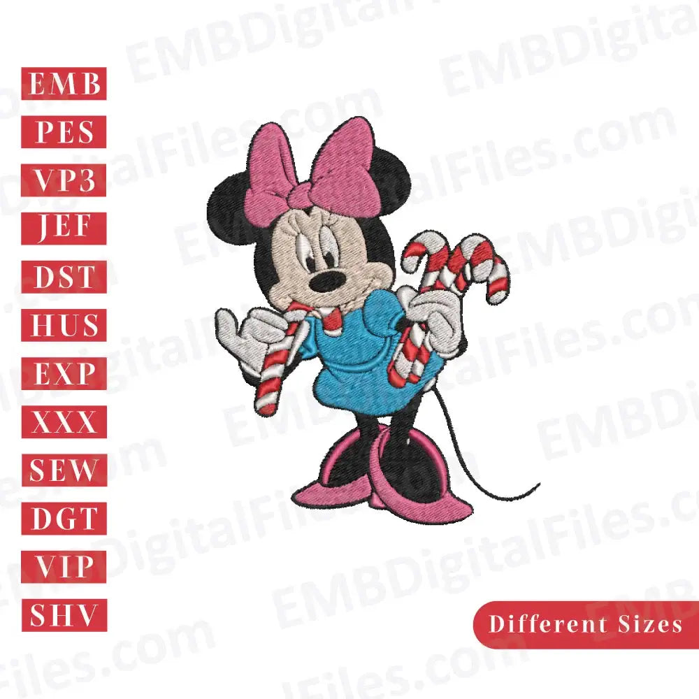 Disney Christmas Candies Minnie Mouse embroidery design, PES, DST, Instant download