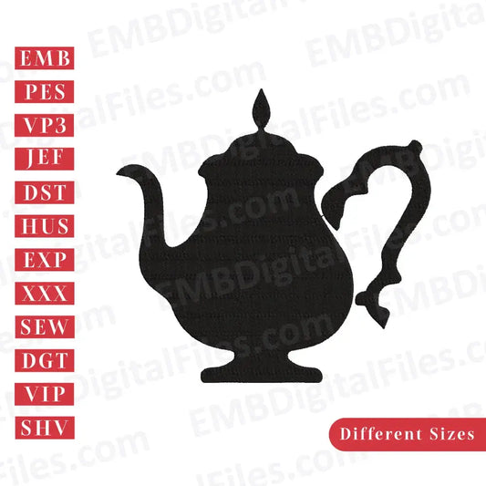 Teapot alice in wonderland embroidery design, Free Disney Cartoon Embroidery