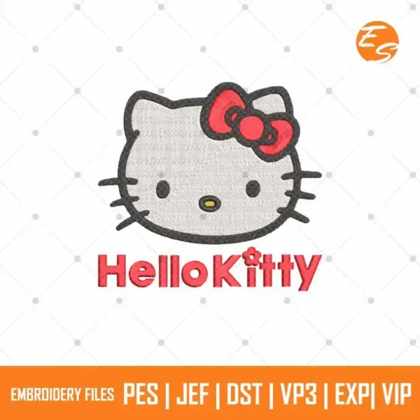 Hello kitty face free embroidery designs