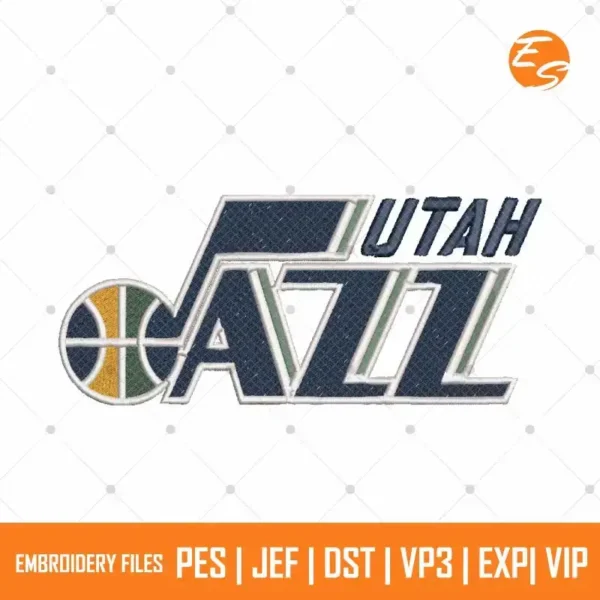 Utah jazz logo free sports embroidery designs