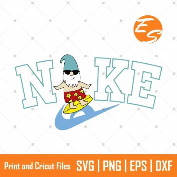 Surfing gnome svg free