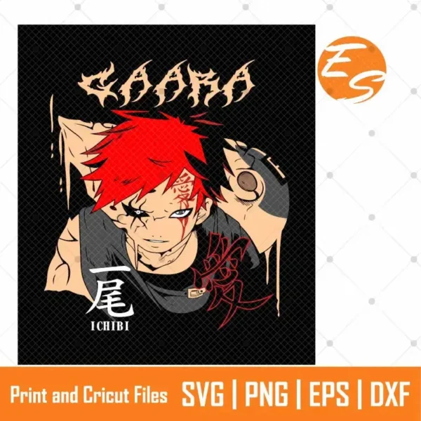 Gaara artwork anime SVG Free