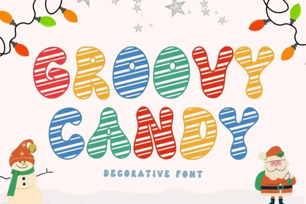 Groovy Candy Christmas Font