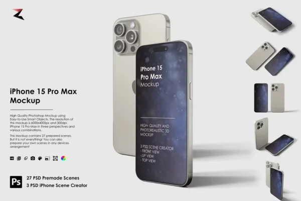 iPhone 15 Pro Max Mockup 6K