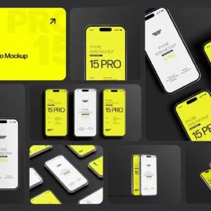 iPhone 15 Pro Mockup Set