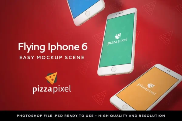 Mockup Iphone 6 Flying Scene