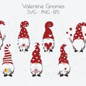 Valentine Gnomes SVG