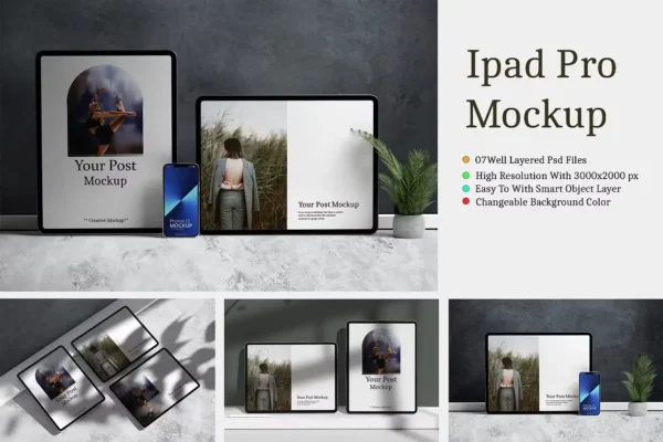 iPad with iPhone pro mockup