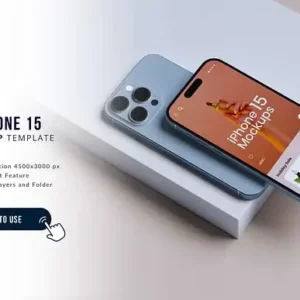 iPhone 15 Mockup Template,