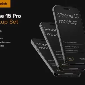 iPhone 15 Pro Mockup Set