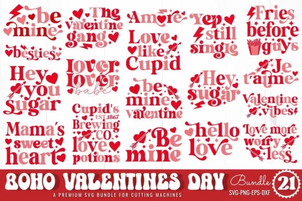 Boho Valentines Day SVG