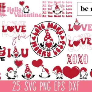 Boho Valentine's SVG Cut Files Bundle