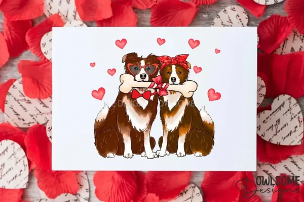 Couple Of Dogs In Love Valentine Day