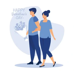 Happy Valentine's Day couple's walk