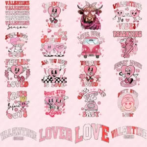 Retro Valentine SVG PNG Bundle