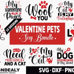 Valentine Pets SVG Bundle