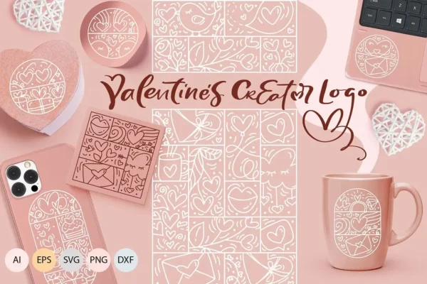 Valentine`s Creator Logo Vector SVG