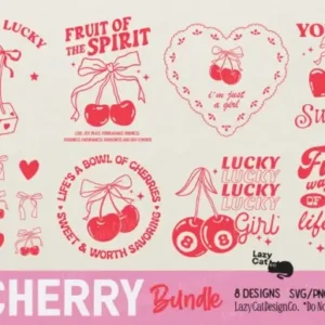 Cherry Valentine SVG PNG Bundle