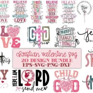 Christian Valentine SVG PNG DXF Bundle