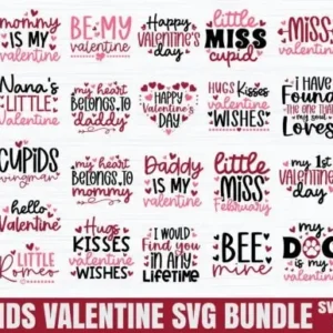 Kids Valentine Svg Bundle, Valentine's Day