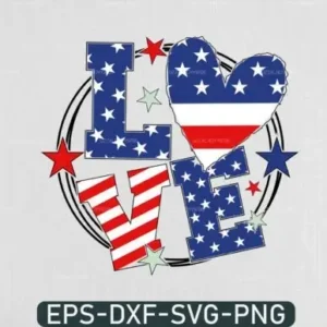 Love 4th of July Svg, Memorial Day Svg