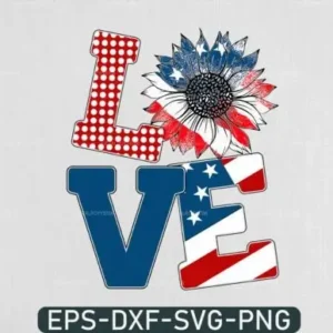 Love 4th of July Svg, Memorial Day Svg