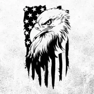 Patriotic Eagle with American Flag SVG