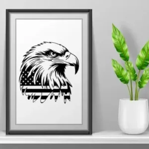 Patriotic Eagle with American Flag SVG