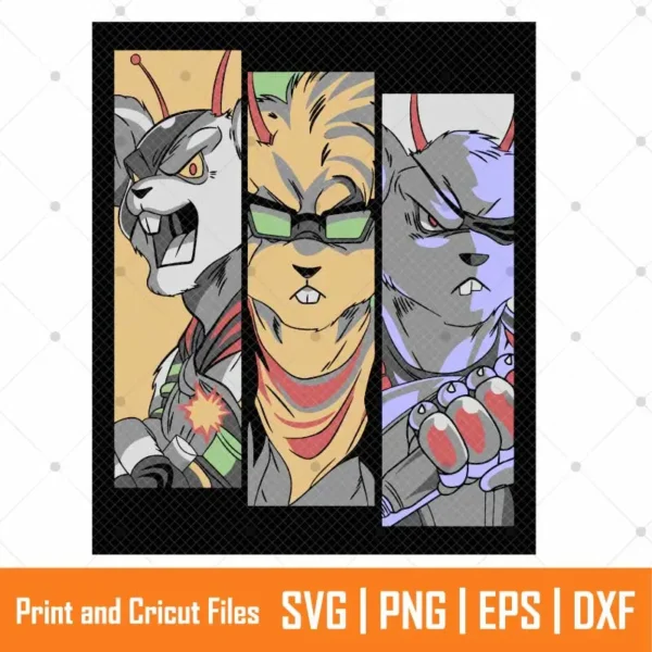 Biker Mice Cartoon SVG